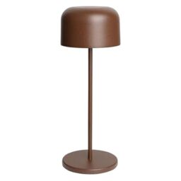 Olympia Siena Cordless Table Lamp Round Dome 300mm, Chestnut