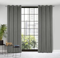 Eurofirany CARLO Extra Long Blackout Curtain with Eyelets - 1 Unit, Heavy 340g/m², Thermal Insulating Curtain, Opaque, Room Darkening, Bedroom, Living Room, W53'' x L98'', Dark Grey