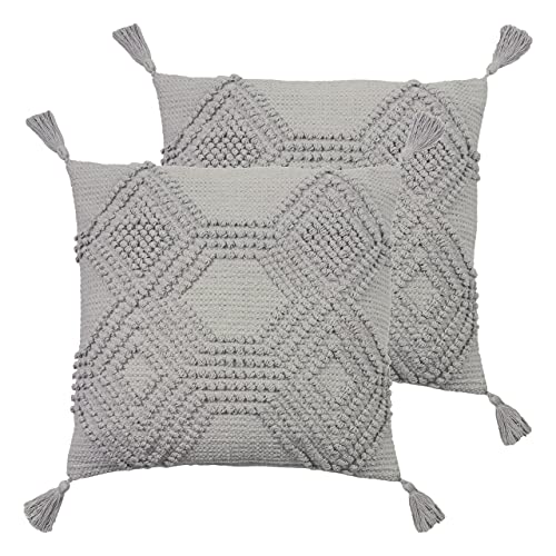 furn. Halmo Polyester Filled Cushions (Twin Pack), Cotton, Polyester, Grey