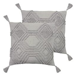furn. Halmo Polyester Filled Cushions (Twin Pack), Cotton, Polyester, Grey