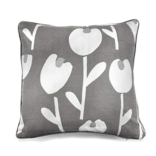 "Fusion - Alabar - 100% Cotton Filled Cushion - 43x43cm (17x17"") in Grey"
