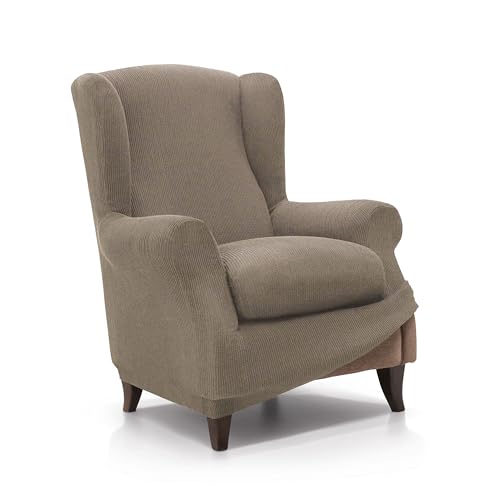 FAVERTI?? Elastic Armchair Cover 70 to 100 cm - Real Model - Linen - Universal Adjustable Armchair Cover - Jacquard Fabric Quality Protector Cotton Feel