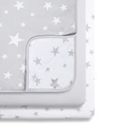 Snüz 3 Piece Crib Bedding Set – 100% Jersey Cotton – Grey & White Blanket and Crib Sheets – Star
