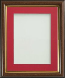 Frame Company Eldridge Mahogany 12x10 Frame, Red Mount for 9x7