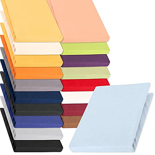 aqua-textil Pur Fitted Sheet Divan Water Beds Cotton 120x200-130x220 cm aqua blue