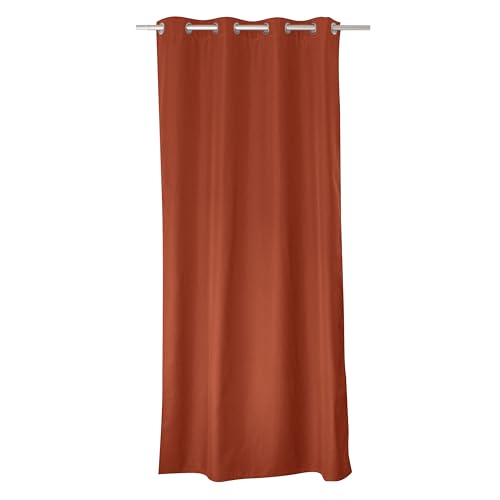 ED Enjoy Home Thermal Curtain Opaque Terracotta 135 x 240 cm Metal Eyelets Heat Protection Anti Frost for Bedroom and Living Room