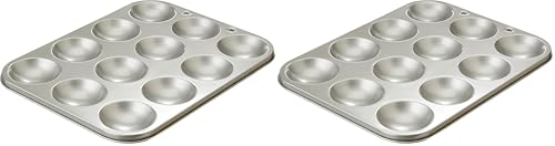 Dexam Mince Pie Tins ??? Non Stick Mince Pie Tins for Baking 12 Festive Pastries, Carbon Steel 12-Cup Tray, Easy Clean Bakeware, Ideal for Christmas Treats. (Pack of 2)