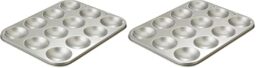 Dexam Mince Pie Tins ??? Non Stick Mince Pie Tins for Baking 12 Festive Pastries, Carbon Steel 12-Cup Tray, Easy Clean Bakeware, Ideal for Christmas Treats. (Pack of 2)