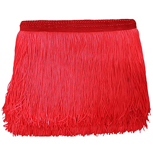 "Lauthen.S 10 Yards of 6"" Chainette Fringe Trim Tassel Sewing Trim for DIY Craft Latin Dress Lamp Shade Decoration Coral"