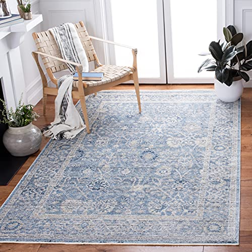 Safavieh Traditional Rug for Living Room, Dining Room, Bedroom - Dream Collection, Short Pile, in Grey and Turquoise, 122 X 183 cm