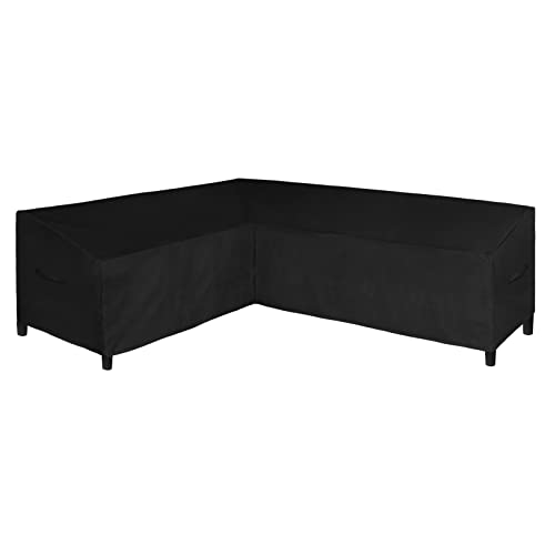 Easy-Going Patio L-Shaped Sectional Sofa Cover, 83???X104 Waterproof Outdoor Sectional Cover, Heavy Duty Garden Furniture Cover with Air Vent (Left Facing, Black)