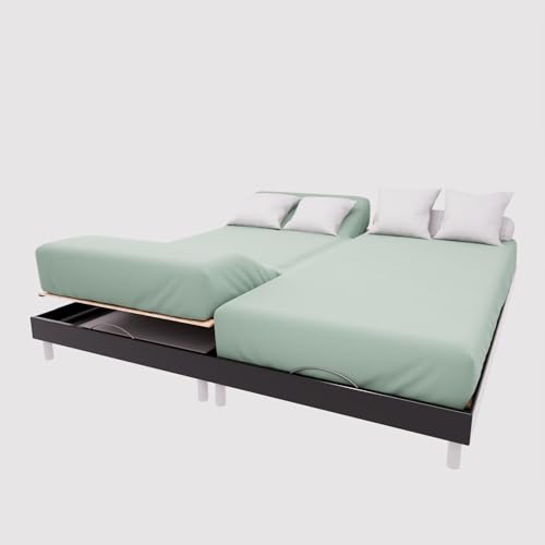 Soleil d'ocre, TPR Cotton Fitted Sheet 57 Thread Count 2 x 70 x 190 cm Plain Sea Green