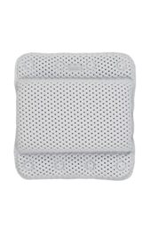 Croydex Teviot Padded Bath Pillow with Slip-Resistant Non Slip Suction Cups, PVC Material and Drainage Holes, Comfortable Pressure Relief Design in White