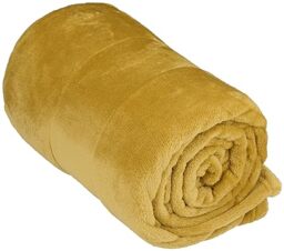 Arti Casa Fleece Blanket 150 x 200 cm – Fleece Blanket – Bed Blanket – Perfect as Home Decoration – Sofa Throw for 1 Person – Mustard Yellow – Fleece/Polyester