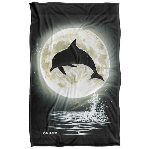 Jq Licensing - Royce Mcclure Dolphin Moon Silhouette Silky Touch Super Soft Throw Blanket 91 x 147 Cm