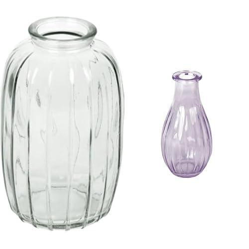 Talking Tables Clear Glass Bud Vase for flowers, s & Talking Tables Lilac Glass Bud Vase for flowers, s Table Decor Bundle