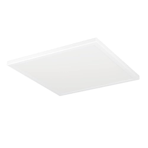 Eglo LED Ceiling Light Fitting Rovito, Round Ceiling lamp, Bathroom Lighting, Flush luminaire Made of Plastic in White, Warm White-Cold White, IP44, 39x39 cm