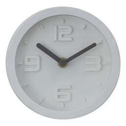 Premier Housewares Wall Clock White Frame/White Finish Frame Clocks For Living Room/Bedroom/Contemporary Style Round Shaped Design Metal Clocks For Hallways 4 x 16 x 16