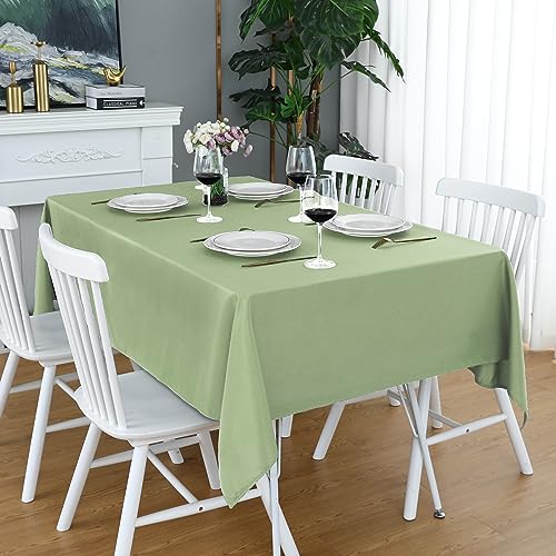 FOLINS&HOME Sage Green Rectangle Tablecloth - 60 x 120 Inch Light Green Wrinkle Free Waterproof Polyester Table Cloths, Spillproof 210 GSM & Washable Table Cover for Party, Banquet, Oblong/Rectangular