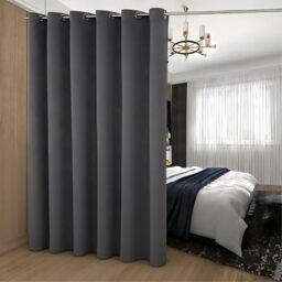 BGment Blackout Curtain for Sliding Glass Door with Grommets Thermal Insulated for Living Room 8.3ft W x 7ft L Dark Grey