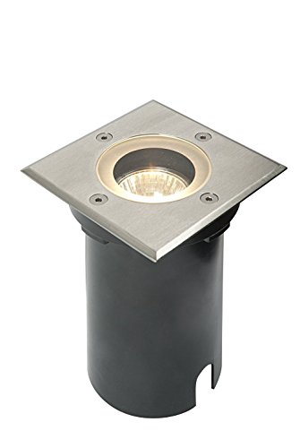 National Lighting IP65 Stainless Steel GU10 Square Outdoor Decking Walk Over Ground Buried Uplighter