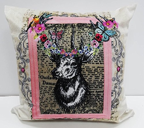 Rapport Home Antique Stag Cushion Cover - 43x43cm