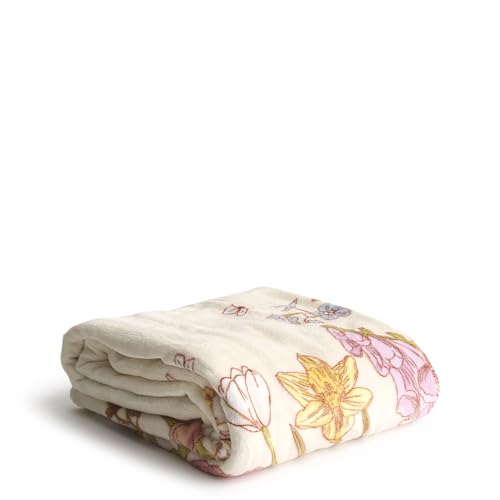 Vera Bradley Plush Throw Blanket, Meadow Bouquet Subtle Seedpearl, Meadow Bouquet Subtle Seedpearl, One Size