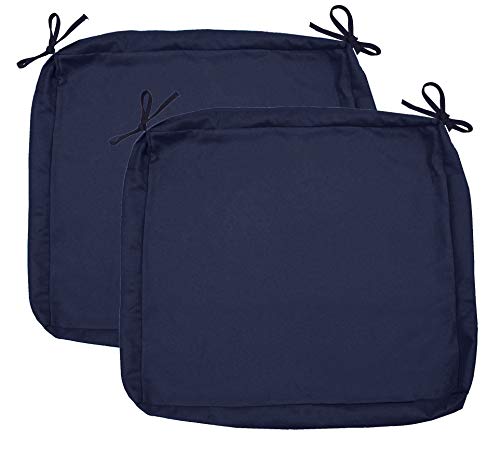"Sigmat Outdoor Seat Cushion Cover Water Repellent Square Chair Cushion Cover-Only Cover Navy 18""x18""x2""(2 Covers)"