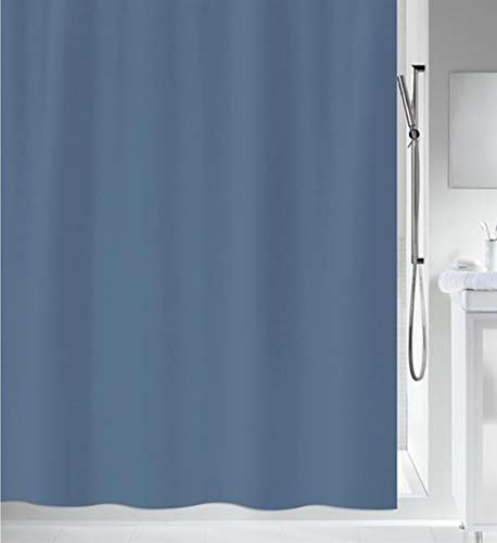 Spirella Primo Collection, Textile Shower Curtain, 180 x 180, 100% Polyester, Blue