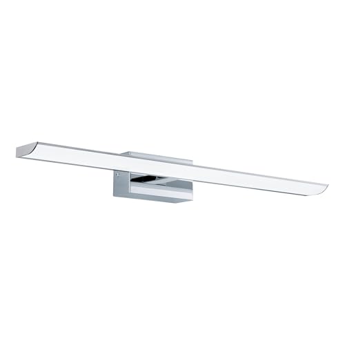 Eglo LED Wall Light Tabiano, Mirror Light, LED Wall Lamp Made of Metal in Chrome and Plastic in White, Bathroom Light, LED Bathroom Lamp Neutral White, L 60.5 cm