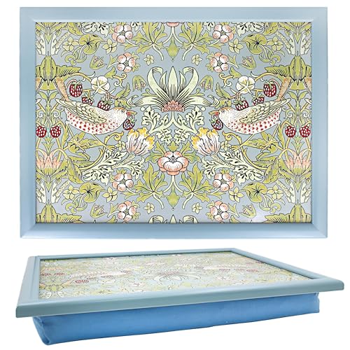 The Leonardo Collection William Morris Strawberry Thief Food Serving Tray - Bean Bag Cushion, Stable Meal Surface, Comfortable Sofa Dining, Wipe Clean Finish, Everyday Home Use, Gift Ready
