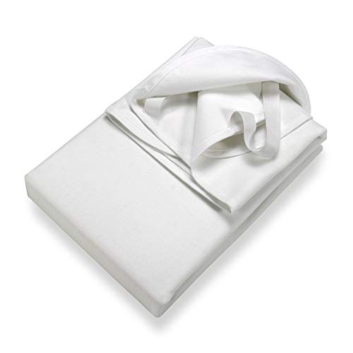 SETEX Molleton Mattress Protector – 100% Cotton, White, Cotton, White, 100 x 200 cm Doppelpack