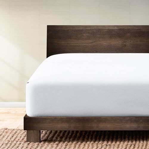 Extra Deep Single Fitted Sheet ??? 100% Organic Cotton Flannel, Breathable, Wrinkle-Free, Anti-Slip, Shrink-Resistant, Double-Stitched, offering Breathable Comfort for deep mattresses (White, King)