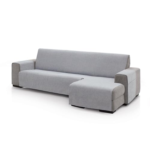 FAVERTI?? Right Arm Chaise Longue Sofa Cover 280 (Front View) - PEGO Model - Light Grey - Extra Soft Chenille Touch, Quality Chaise Protector Made in Spain with Recycled Material