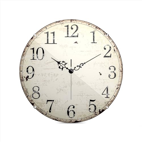 Mebus Quartz Wall Clock, Silent Movement - No Ticktack Noise, Precise Quartz Movement, Dome Glass Cover - Striking Design, Arabic Dial, Diameter: 20 cm