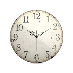 Mebus Quartz Wall Clock, Silent Movement - No Ticktack Noise, Precise Quartz Movement, Dome Glass Cover - Striking Design, Arabic Dial, Diameter: 20 cm