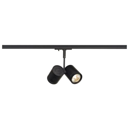 SLV 1-Phase System Light BIMA 2 / Spotlight, LED spot, Ceiling spot, Ceiling Light, Track System, Interior Lighting / GU10 50W Black