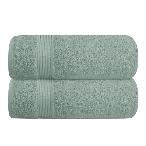 BELIZZI HOME Cotton 2 Pack Oversized Bath Towel Set 28x55 inches, Large Bath Towels, Ultra Absorbant Compact Quickdry & Lightweight Towel, Ideal for Gym Travel Camp Pool - Jade