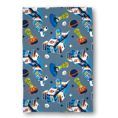 LEGO® City Officially Licensed Fleece Blanket - Super Soft Warm Blue Throw, Cityspace Design - Perfect For The Bedroom, Camping & Sleepovers 100 x 150cm