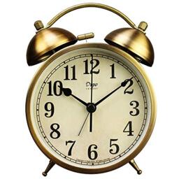 Maxspace Dual Alarm Clock, 4-Inch Twin Bell, Arabic Arabic3, Battery Operated with Backlight, Loud for Heavy Sleepers, Bedroom