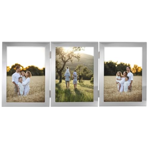 Hama Picture Frame 10 x 15 (Set of 3 Picture Frames, Multiple Pictures, Photo Frame, Portrait Frame, Portrait Format, Landscape Format, for Hanging, Standing, Velvet, 3 x Picture Size 10 x 15 cm)