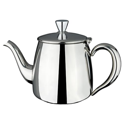 Caf?? Ol?? Premium Teapot, 1-2 Cups / 18oz / 510ml, Stainless Steel - Classic Teapot Design with Mirror Finish, Perfect Pour Spout