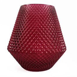 Designer Glass Vases, 23cm Pink Diamond