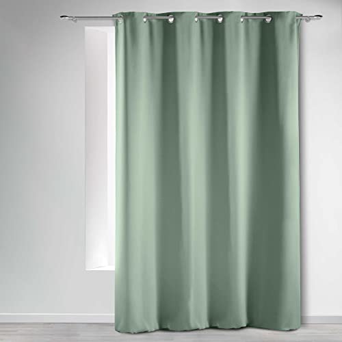 Douceur d'Intérieur, Eyelet Curtain 135 x 280 cm Opaque Sage Opaque