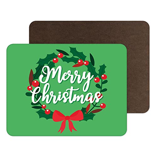 Funny Novelty Christmas Placemats - Place Mat Food Table Mat Dinnerware - Merry Christmas Holly Bush - Funny Joke Table Accessory - PM3