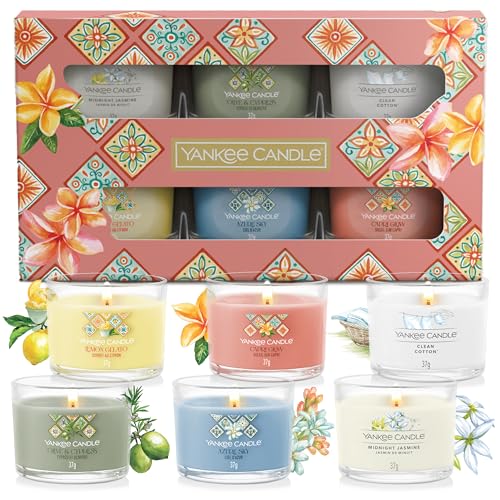 Yankee Candle Scented Candles Gift Set - Mini Filled Votive Candles - Soy Blend Wax Mix - Hello Italy Collection - Perfect Gifts for Women - 6 Count