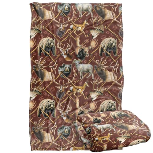 Jq Licensing - Jl-Jp Big Game Elk, Deer, Bear Hunting Pattern Silky Touch Super Soft Throw Blanket 91 x 147 Cm