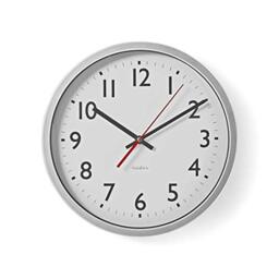 Nedis Large White Wall Clock for Livingroom, Kitchen or Bedroom, 30cm Diameter Easy to Read Wall Clock