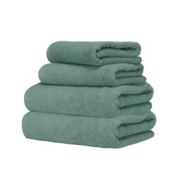 Ruggeri, 4 Towel Set, 2 Hand and 2 Guest, Cotton, Green