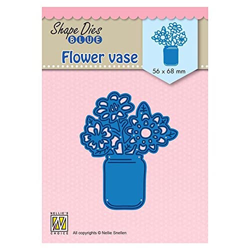 Nellie's Choice Cutting, Flower Vase Shape Die, 5.6 x 6.8 cm, Card Making Supplies, Metal Dies for Scrapbooking, DIY and Paper Crafts, Blue, 56x68mm